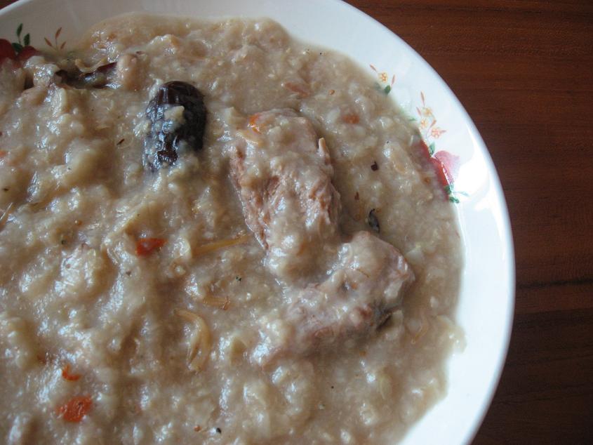 silver fish  peanut pork ribs brown rice porridge